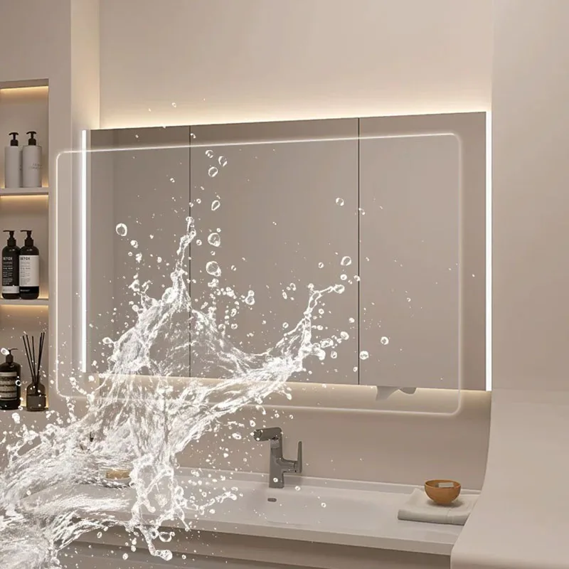 Partitions Luxury Bathroom Cabinet Makeup Space Saver Storage Decorations Cupboard Organizer Mirror Gabinete Home Furniture