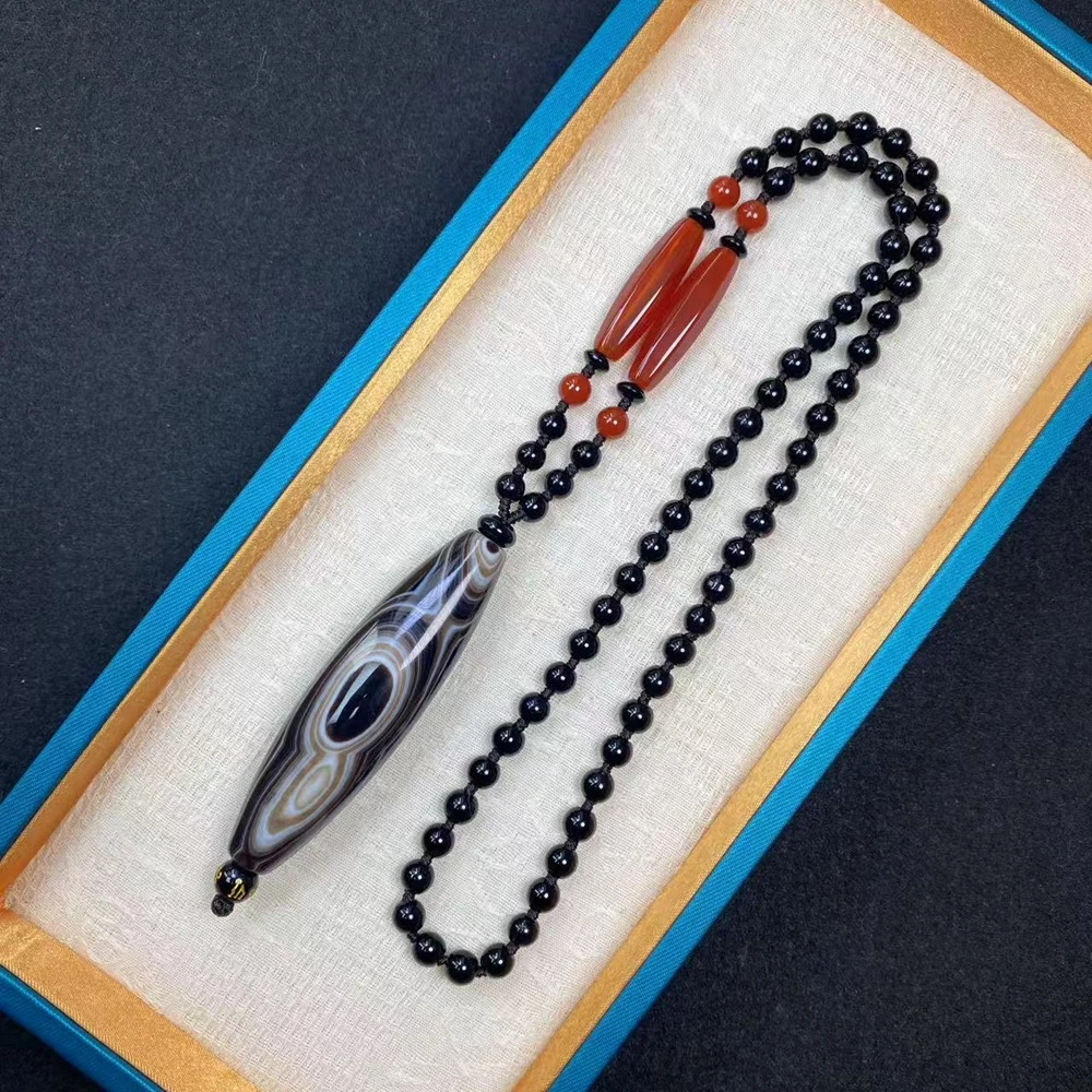 

Very Rare Eye Amulet Home Ornament Mascot Pendant Nature Chalcedony Bead Agate Hanging Bless Buddhist Talisman