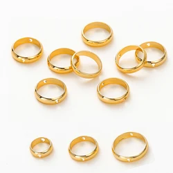 20 piezas de Latón chapado en oro de 14K y 18K, marco circular redondo, cuentas espaciadoras, conectores colgantes para pendientes DIY, accesorios para hacer joyas