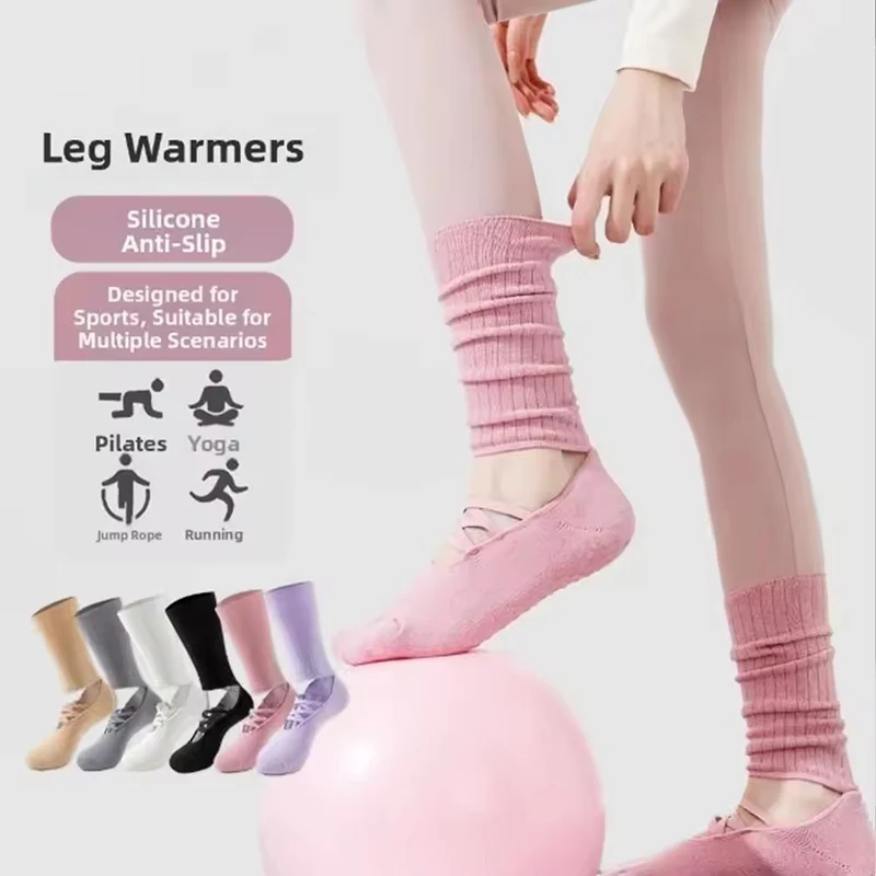 Pilates Fitness Breathable Socks Anti Slip Design Middle Tube Sweat Absorbing Grabbing Ballet Straps Elegant Comfortable Socks