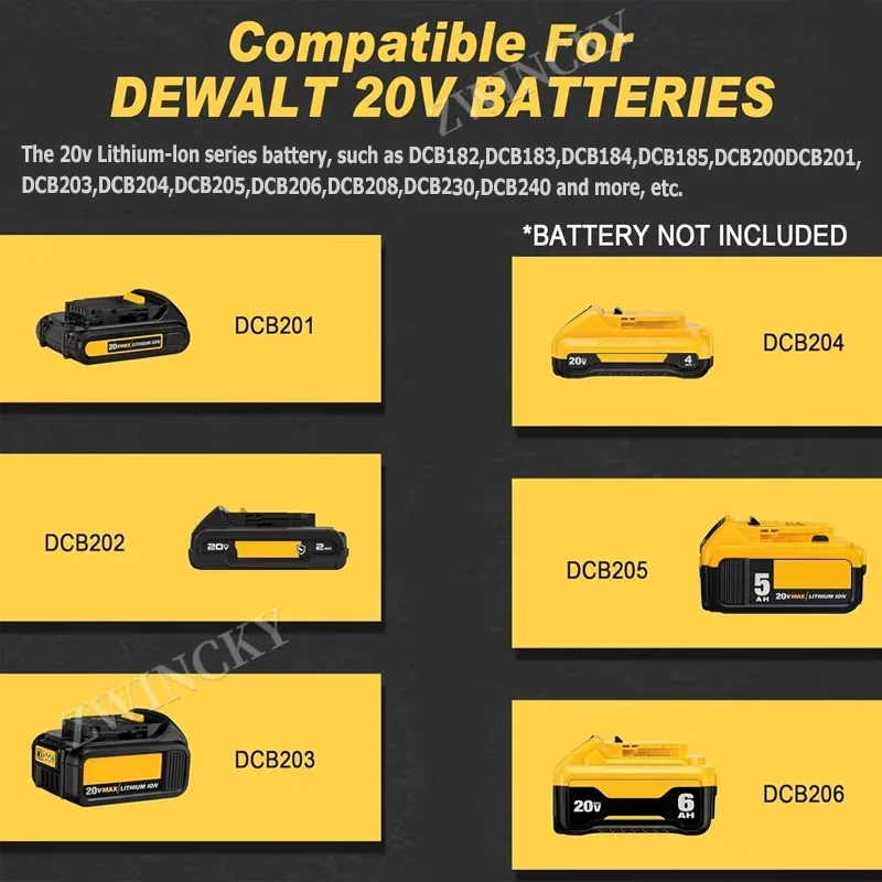 ضوء عمل LED لاسلكي لبطارية ديوالت 20 فولت أداة مصباح يدوي محمولة هدايا للرجال 140 °   إضاءة الفيضانات الخارجية القابلة للتعديل #4