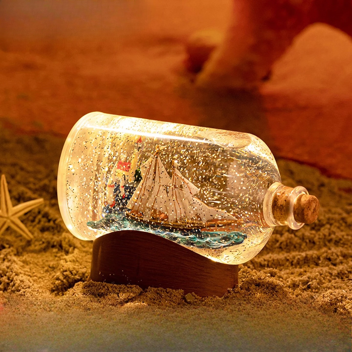 

Creative office desktop living room ornaments, home decorations, drift bottles, crystal balls, smooth sailing gifts