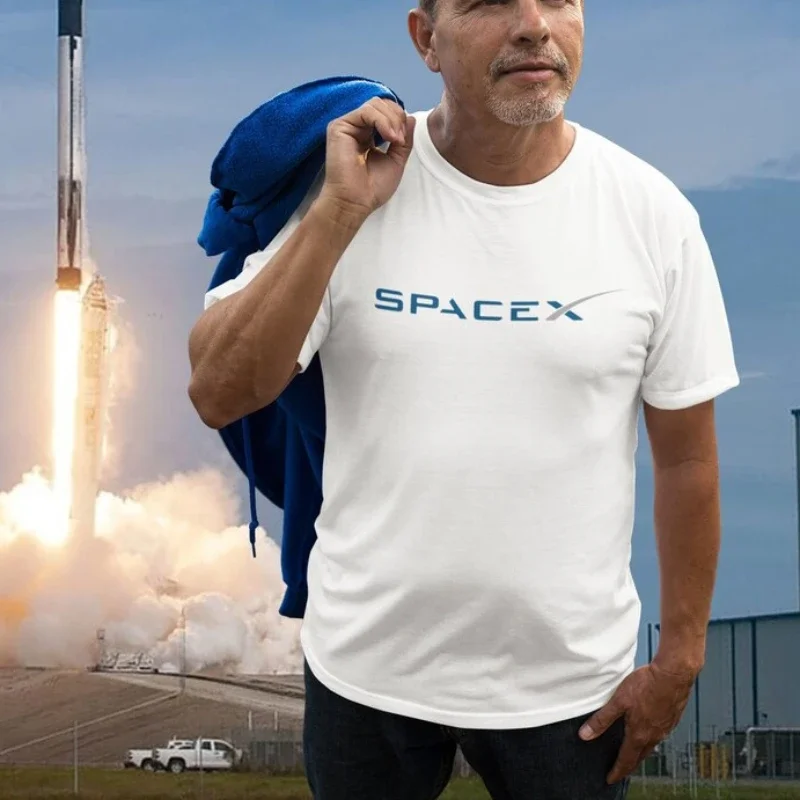 Men Clothing New SPACEX SPACE X LOGO ELON Design Printed T-Shirt Male Summer Cotton Unique Outdoors T Shirt Ropa Hombre