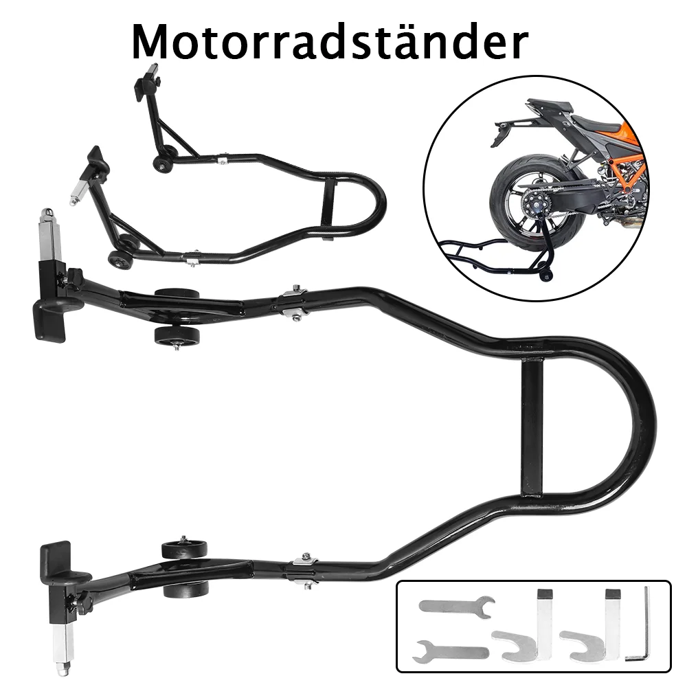 Support de levage de moto 450lbs, support combiné arrière, support de fourche de roue arrière, support de roue arrière robuste, outil de réparation de pneus