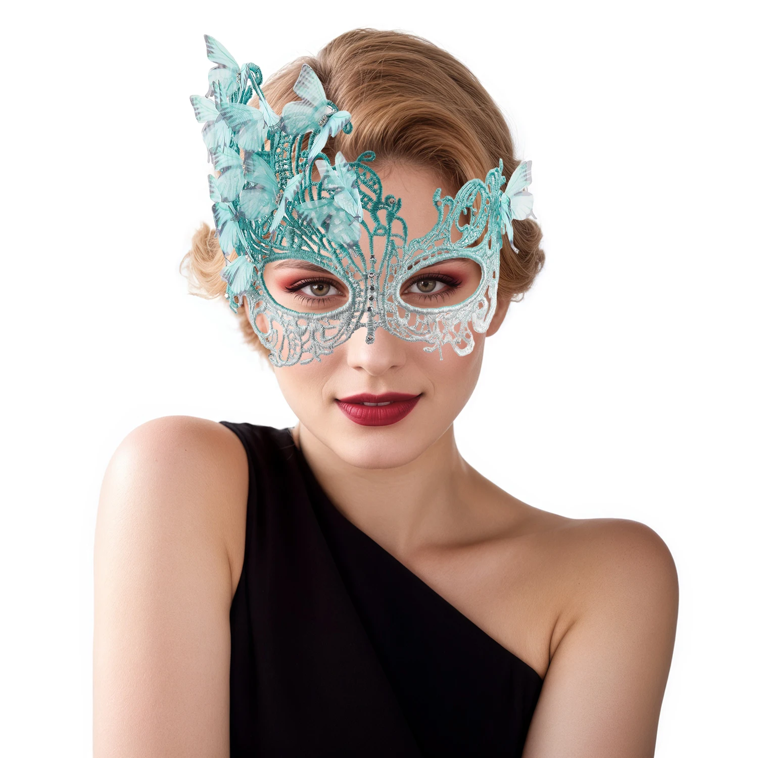 Princess Half Face Mask Feather Masquerade Party Performance Props Halloween Accessory