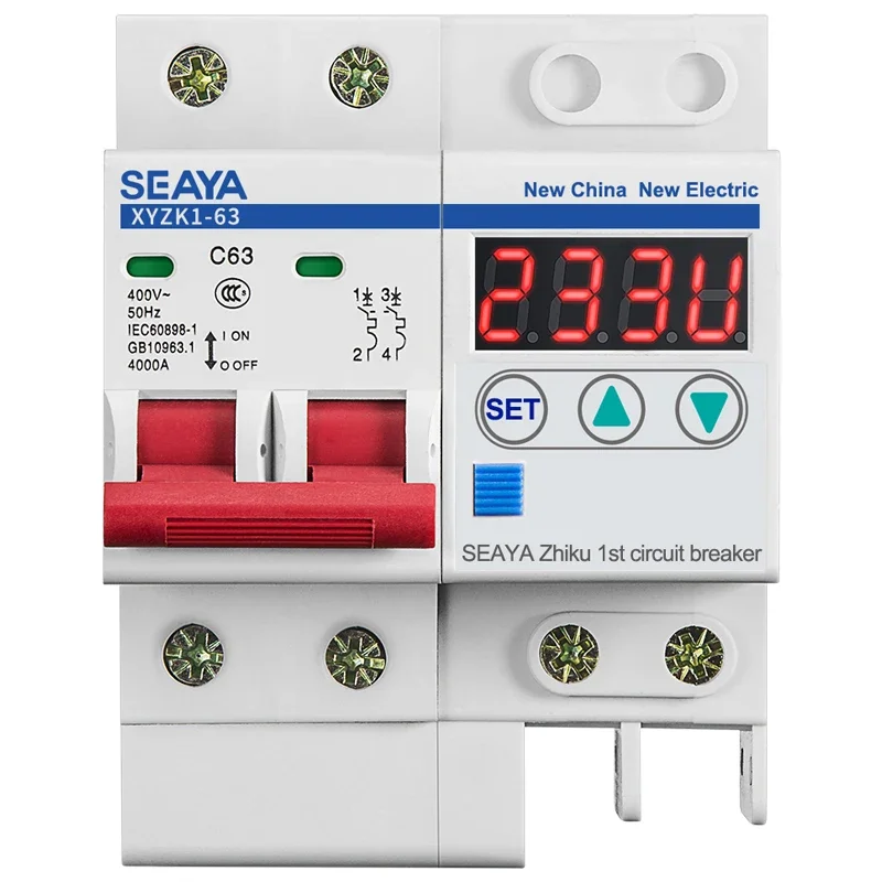 

SEAYA Smart Switch C63 Circuit Breaker 50Hz 220V/230V XYZK1-63 Protective Device Over And Under Voltage 1A-63A (Adjustable)