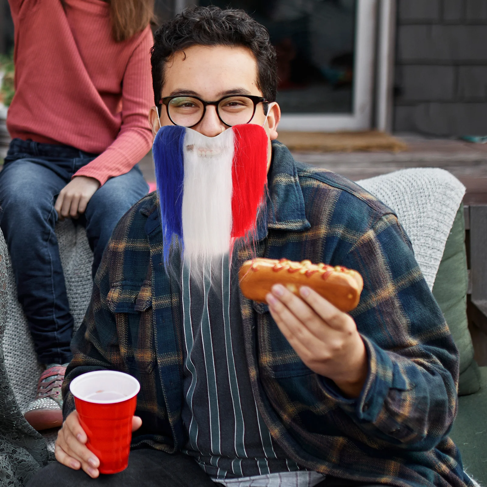 หนวดปลอมคอสเพลย์สำหรับงานปาร์ตี้วันประกาศอิสรภาพ อุปกรณ์ประกอบหนวดปลอมเหมือนจริง สมจริง หนวดปลอมเหมือนจริง