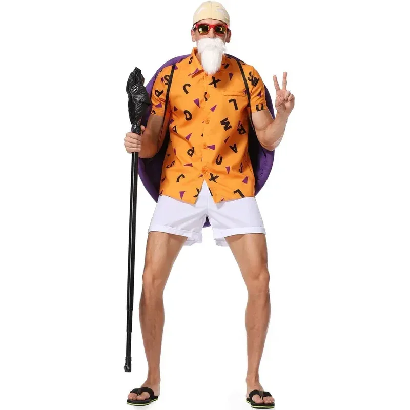 Master Roshi Tortoise Man Cosplay Uniforms Male Turtle Fairy Halloween Christmas Costumes@0Z*