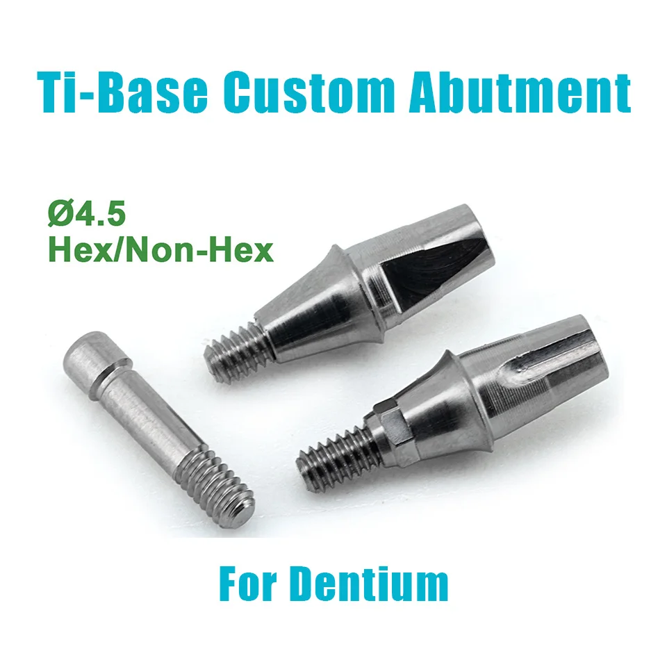10Pcs Titanium Ti Base Custom Abutment Compatible with Dentium System Prosthetic Crown Bridge Implant Restoration Hardware Parts