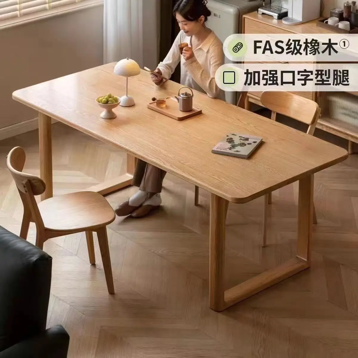 All solid wood large board table restaurant simple large size workbench ash wood log