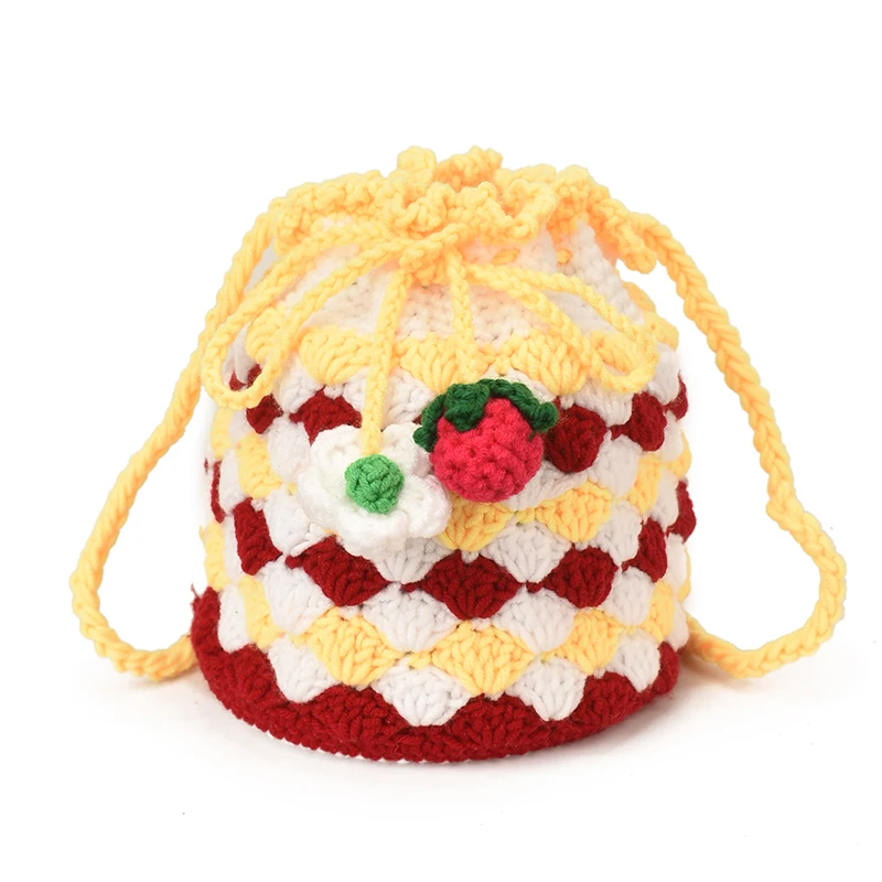 Torby crossbody z patchworku z włóczek, świąteczne, urocze, modne, uniwersalne torebki damskie z designerskim akcentem dla dzieci, nowość 2025