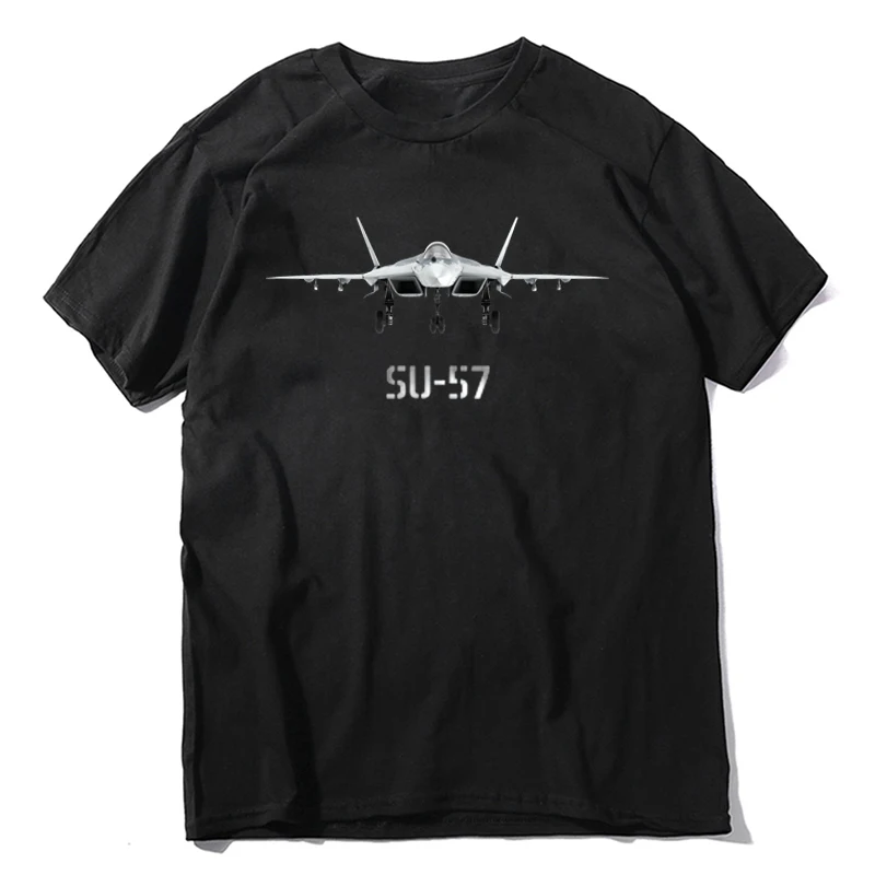 SU-57 Russian Fighter Jet Men  Short Sleeve Casual 100% Cotton O-Neck