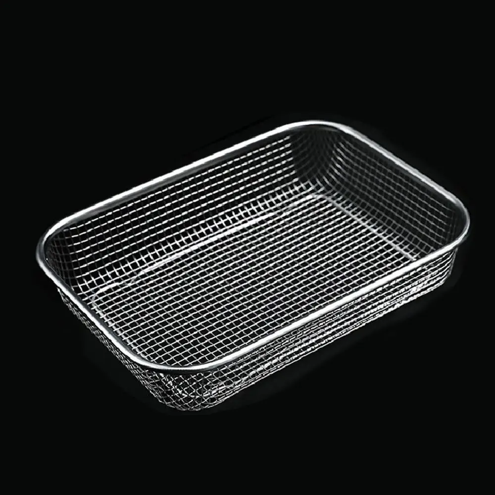 New Stainless Steel Washing basket Sink Strainer Colander Square Mesh Colander Vegetable Storage Basket Washing Basin
