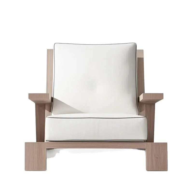 

Outdoor solid wood sofa villa outdoor courtyard garden leisure lounge chair aluminum alloy open-air balcony anti-corrosion wood