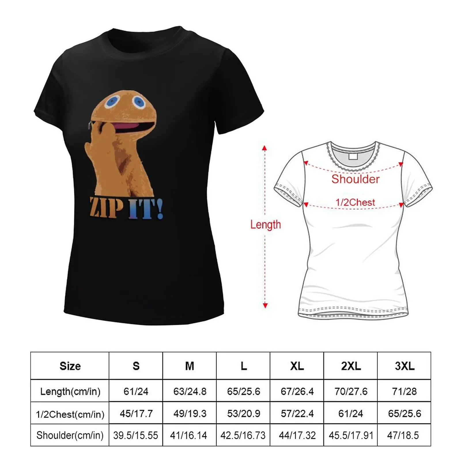 Zip It! T-Shirt oversized kawaii clothes animal print shirt for girls female workout t shirts for Women