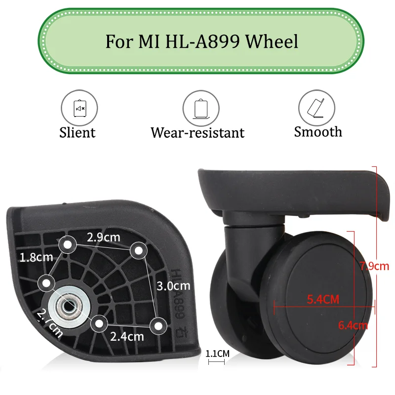 

Suitable For MI HL-A899 Universal Wheel Trolley Case Wheel Replacement Luggage Pulley Sliding Casters wear-resistant Repair