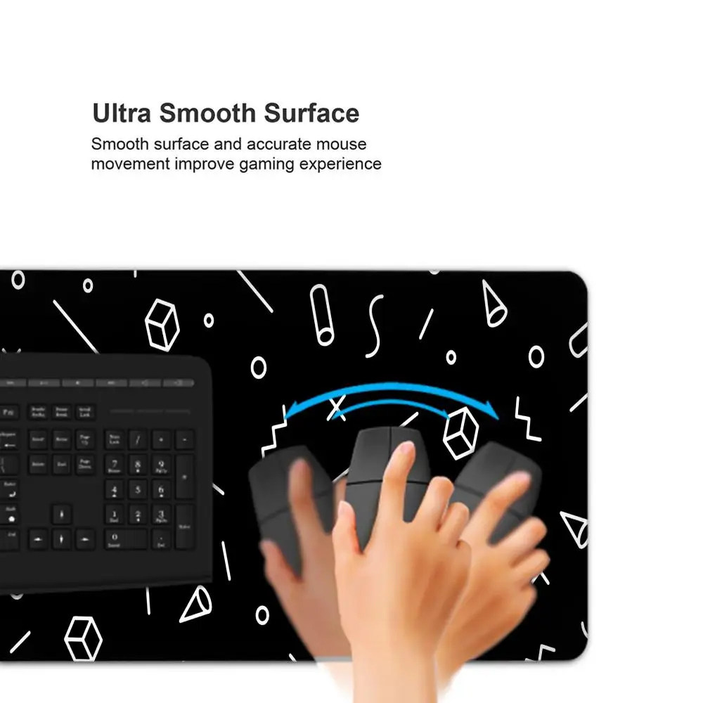 لوحة ماوس سوداء هندسية بسيطة من Kawaii Duck Gamer Desk Mat Blue Wave Mouse Pad ملحقات المكتب لوحة ماوس كبيرة على شكل تنين