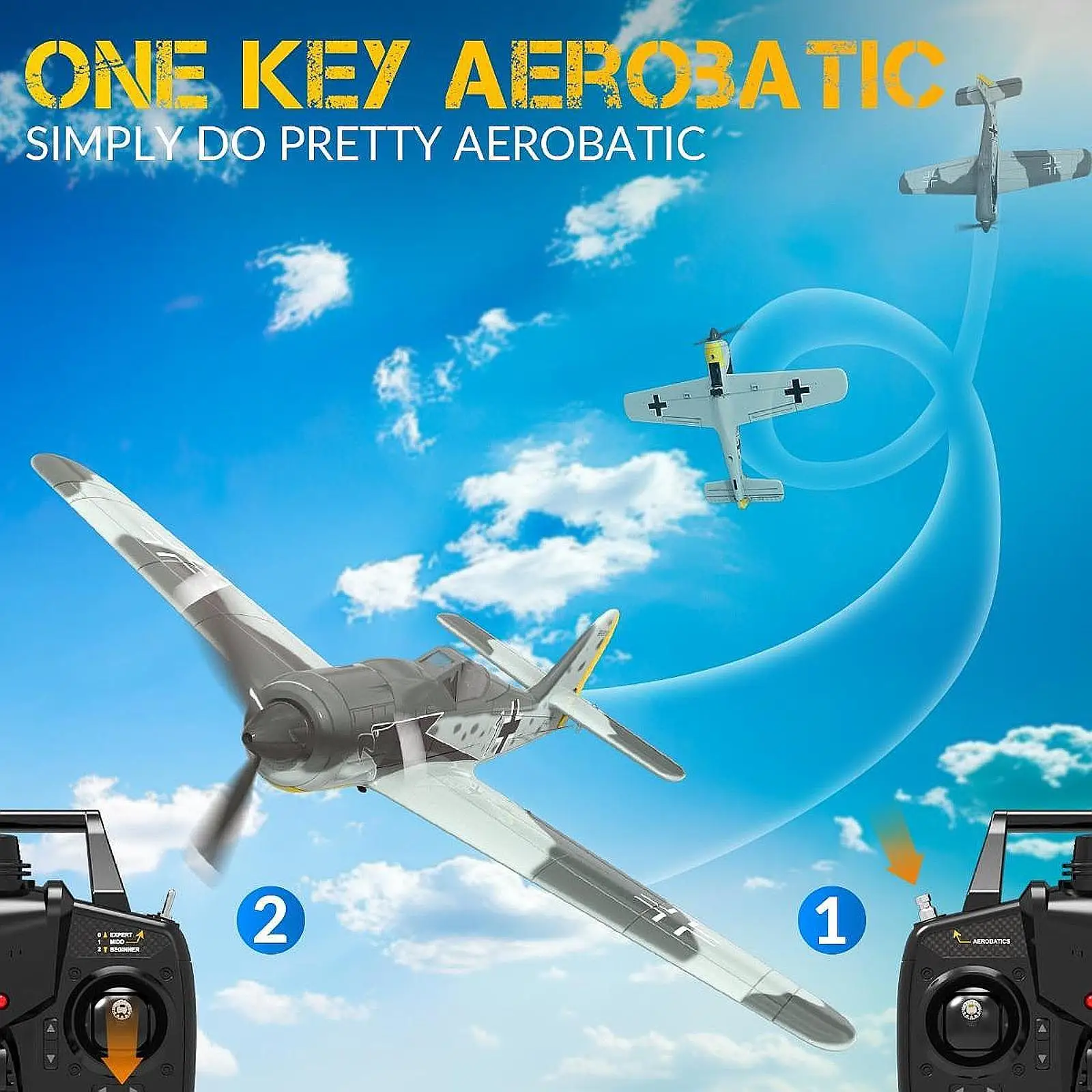 Mini FW190 RC Airplane 6-axis Gyro Hobby Radio Controlled Warbird Adults