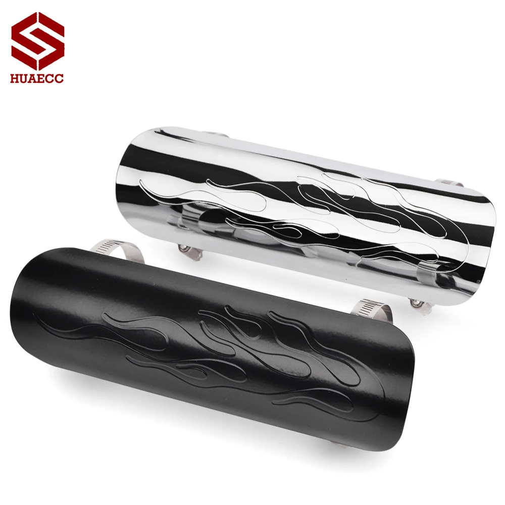 Motorcycle Chrome Exhaust Muffler Pipe Heat Shield Cover Guard For Harley Dyna Cruiser Road King Softail Sportster etc moto