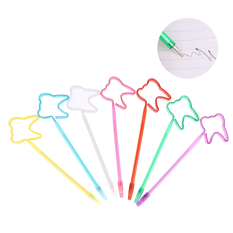 5pcs/lot Cute Roller Ball Pen Dental Creative Tooth Shape Ballpoint Pen Refill Pens Dentistry Dentist Clinic Medical lab kids