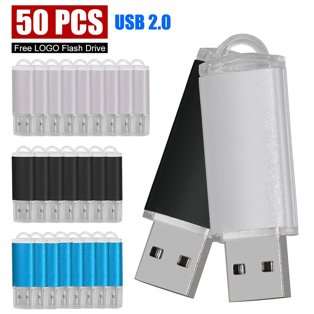 

50Pcs/lot USB 2.0 Flash Drive 1GB 2GB 4GB 8GB Pen Drive 16GB Pendrive 32GB USB Stick 64GB 128GB Memory Flash Disk