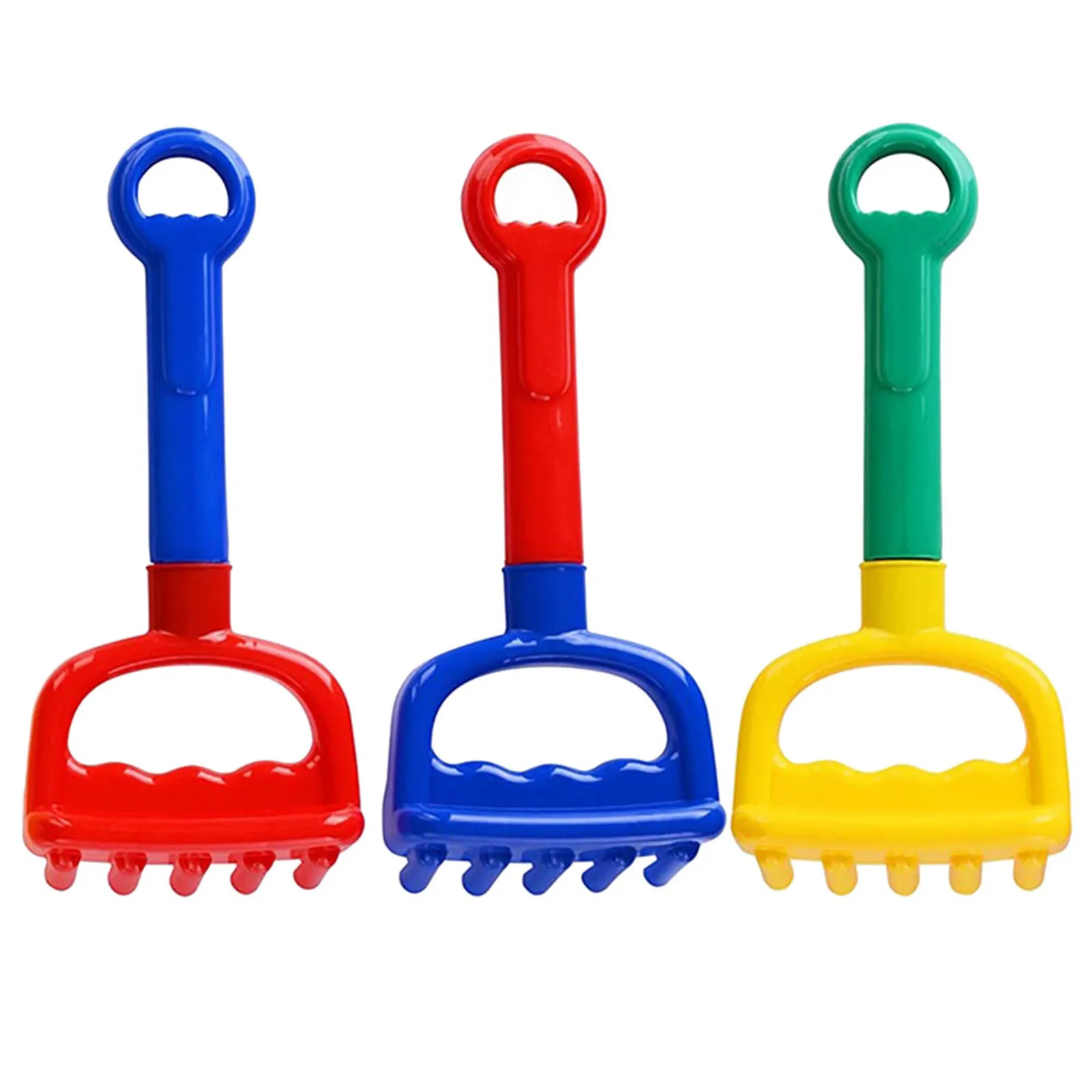 

Набор из 3 маленьких граблей для пляжа и песочницы, яркие, безопасные, пластиковые, для детей, аксессуары для игр на открытом воздухе, пляжные игрушки для малышей