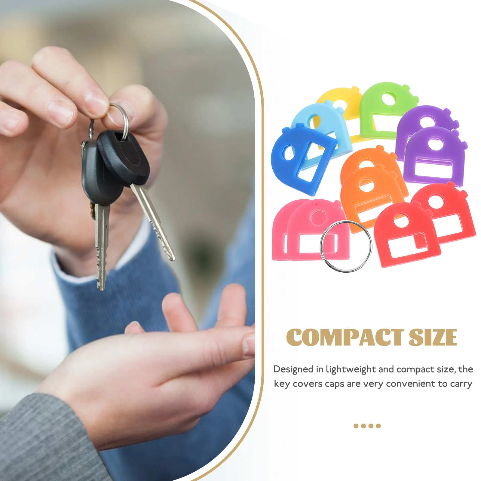 

16pcs Silicone Key Cover Colored Cute Keycaps Marker Chain for Work Keys Reusable Novelty House Cue Identifying