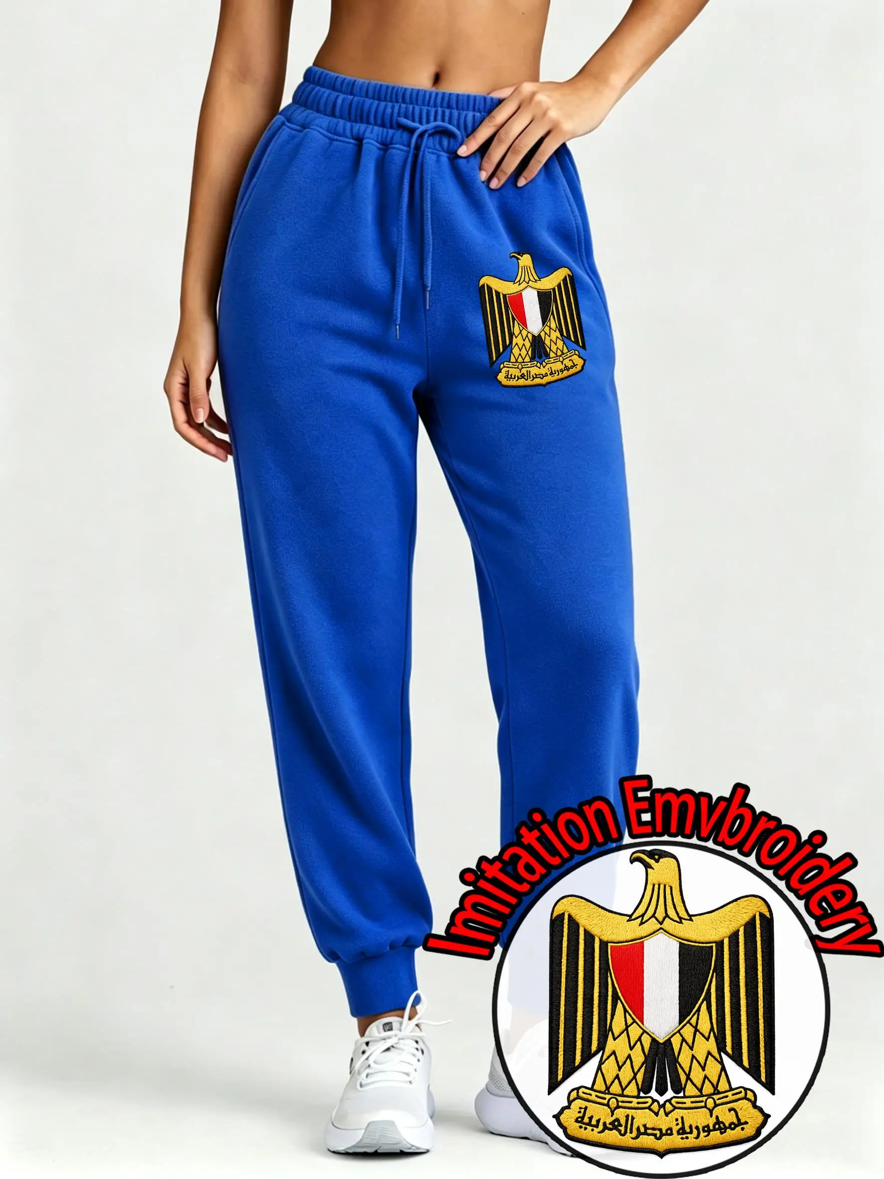 Egypt Imitation Embroidery Printing Womens Sweatpant Street Fleece Jogging Pant Autumn Pants Pocket Comfortable Sportpants