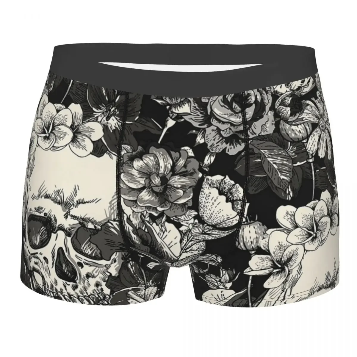 

Men Skull Underwear Novelty Boxer Briefs Shorts Panties Homme Soft Underpants S-XXL