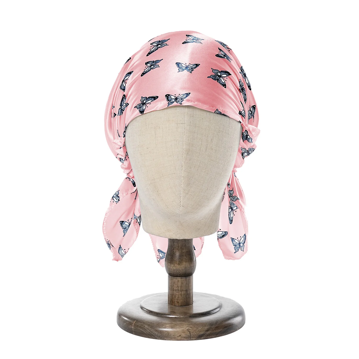 Neue Frauen Luxus Satin Schlafmützen Nachtschlaf kappen Damen Headwrap gedruckt Stretch Beanie Cap Haarpflege Kopf bedeckung – Detail 10