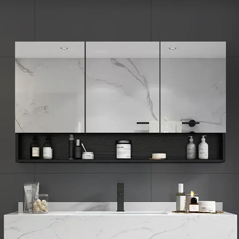 Modern Vanity Sets Cabinets Fogless Smart Backlight Aesthetic Bathroom Cabinets Kitchen Bedroom Mobile Bagno Mirrored Furniture