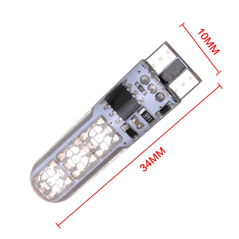 2x T10 W5W 501 Car Wedge Side Light Atmosphere Bulb 12V 6SMD 5050 RGB 7 Color LED Remote Control Strobe Flash Lamp With Battery