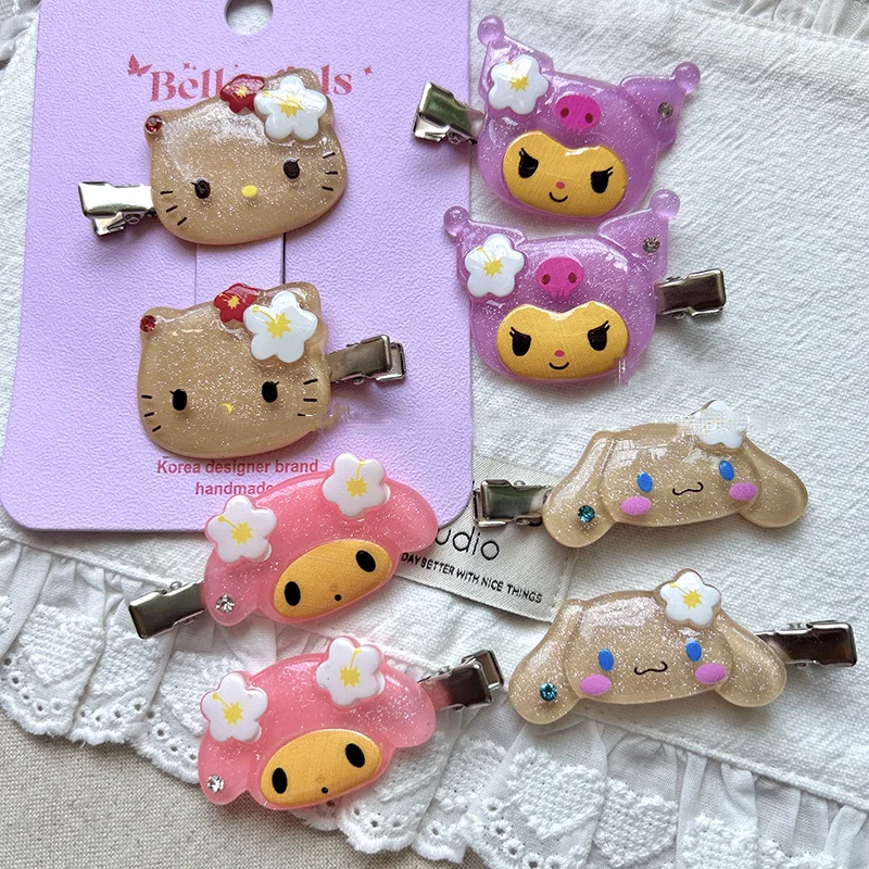 

Sanrio Kulomi Cute cartoon Resin Hairpin Girl Bestie hair accessories Makeup tools bang clip Sweet accessories Festive gifts