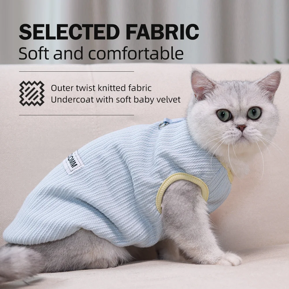 Autumn and Winter Pet Clothing Pet Cat Warm Clothing Stretch Knit Cat Vests Coldproof Clothing Vests