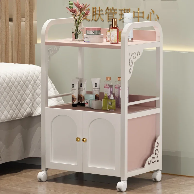 عربة النبيذ المهنية الحلاق الأثاث المنظم العجلات الطبية جماليات صالون محطات عربة الفولاذ المقاوم للصدأ لحام Friseur #3