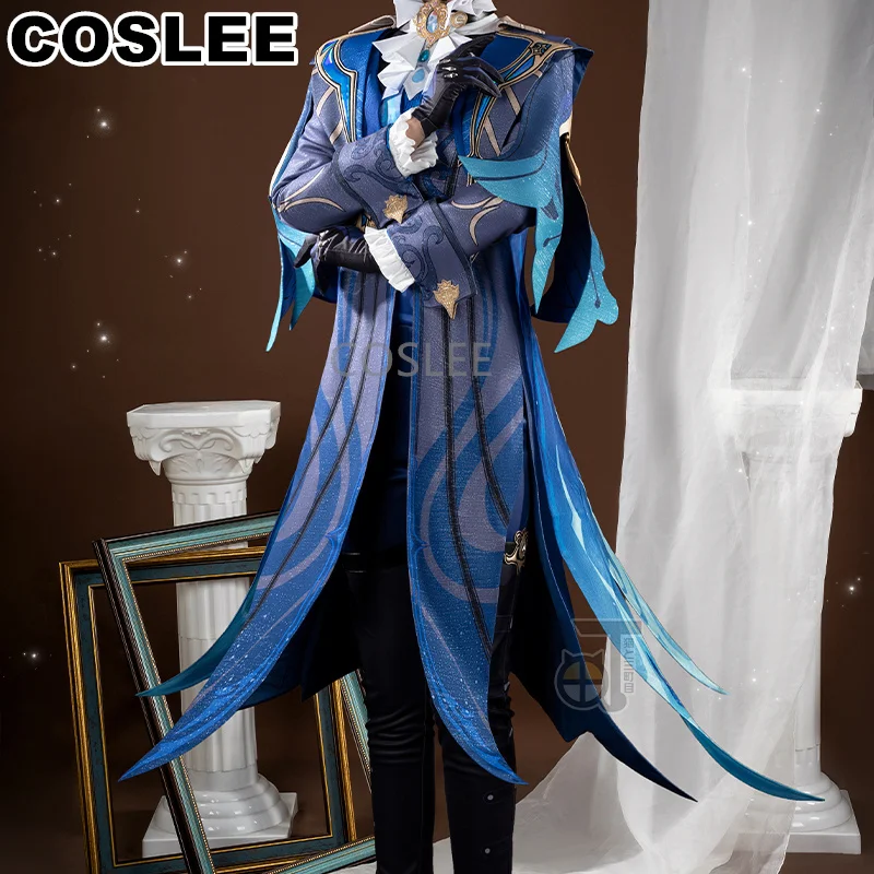 COSLEE Genshin Impact Neuvillette Judge Cosplay Costume Game Suit Noble Handsome Uniform Halloween Carnival Party Outfit For Men