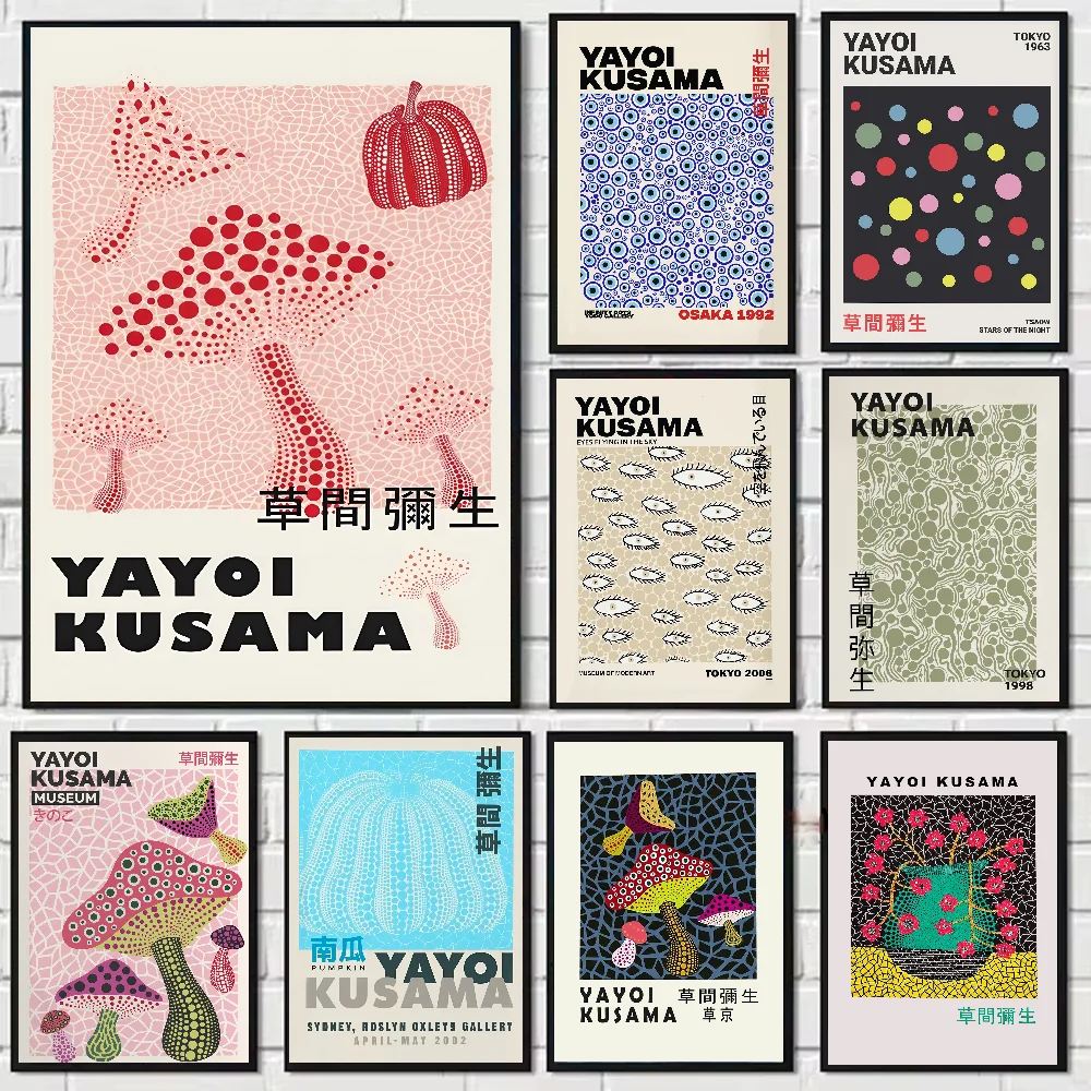 

Y-Yayoi Kusama Pumpkin Poster HD art sticky wall waterproof home living room bedroom bar aesthetic decoration