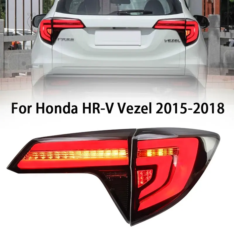 LED Tail Lights For Honda HR-V 2015-2018 With Start Up Animation DRL Brake Sequential Turn Signal Rear Lamps Assembly