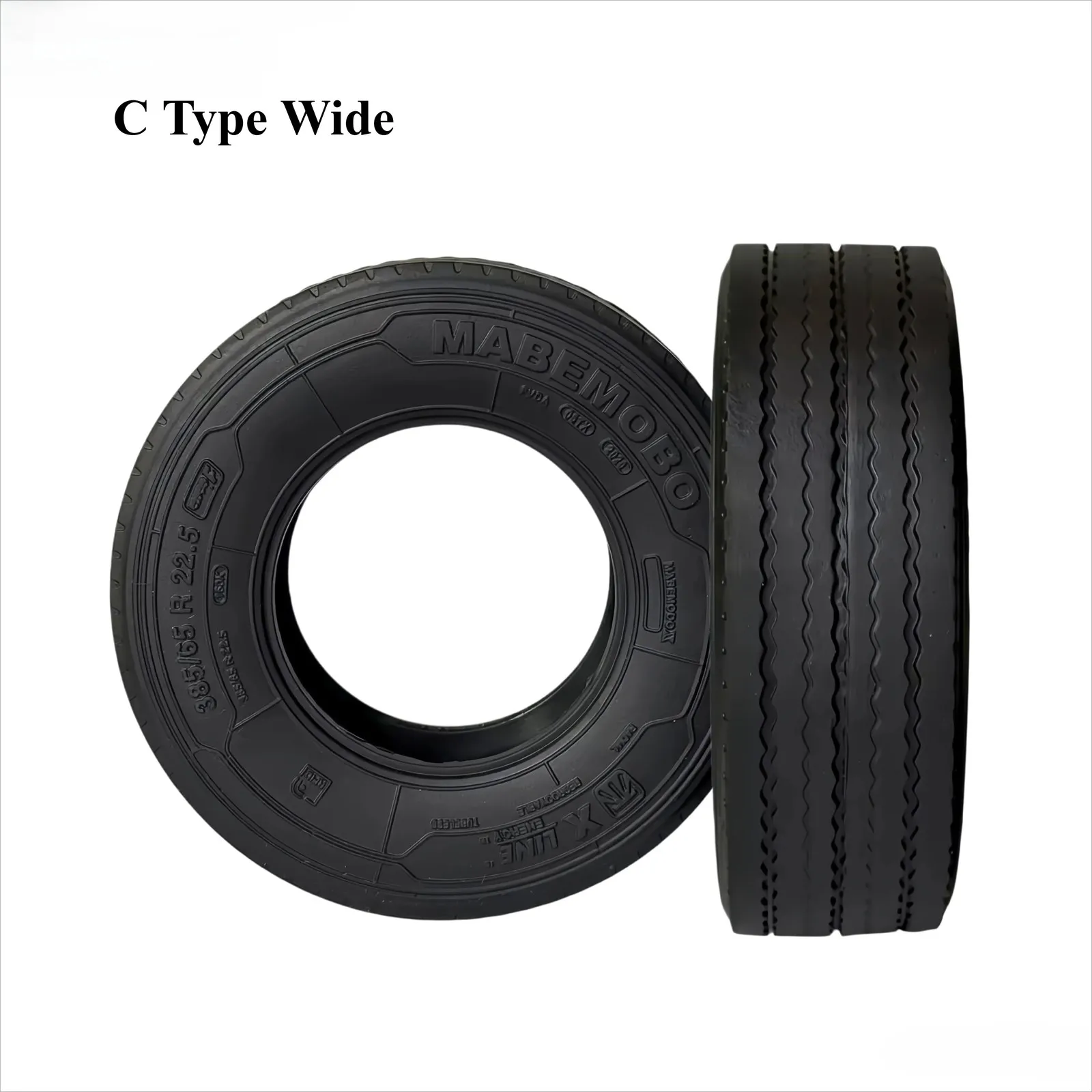 2pcs Rubber Gravel Road Tire for Tamiya 1/14 RC Truck 1:14 Tractor Sca 770s Upgrade Parts - view 4