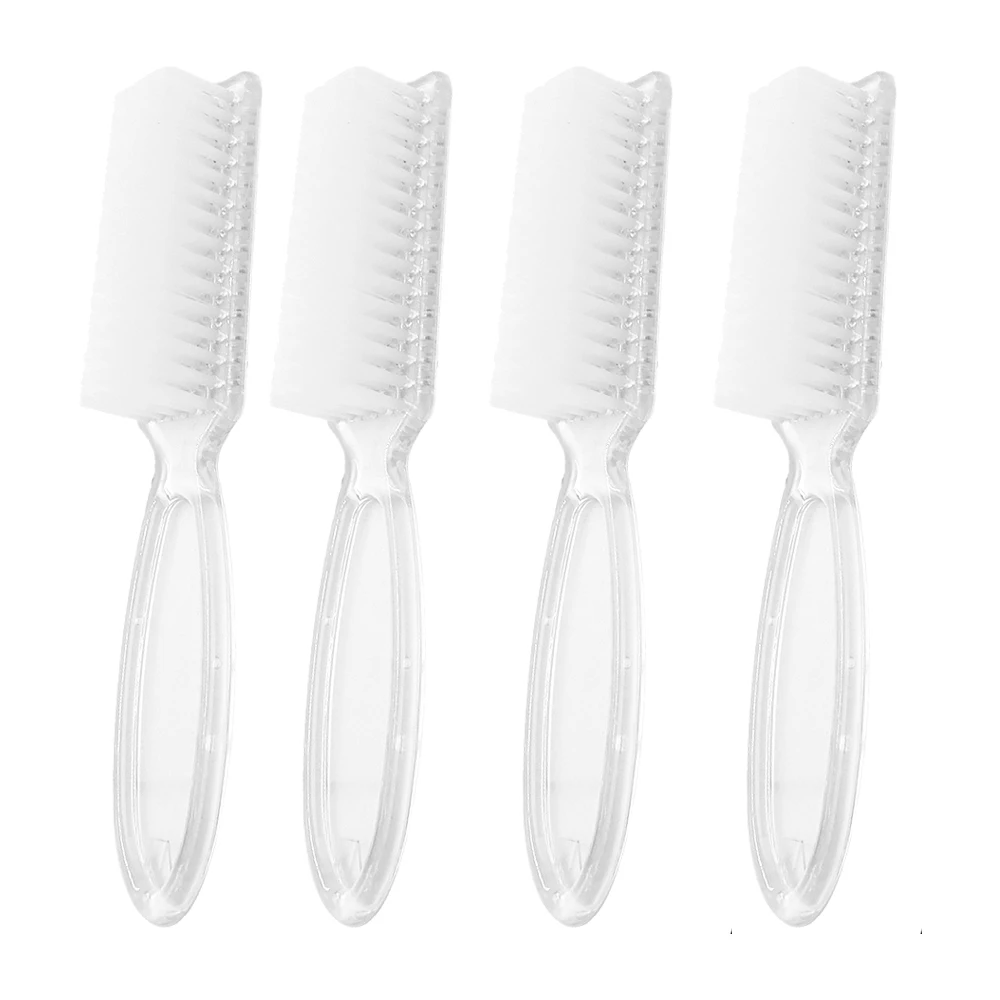 2/4/6/8/10 stücke Klar Griff Nail art Pinsel Nagel Hand Schrubben Reinigung Pinsel Weiche Entfernen Staub Reiniger Maniküre und Pediküre Werkzeug – Detail 4