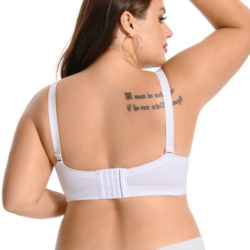 Imagen 2 del producto Nuevo sujetadores de encaje reductores, sujetador sin relleno con aros para mujer, sujetador de malla fina de talla grande, copas para el pecho, sujetador Sexy para uso diario