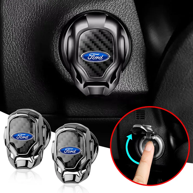 Cubierta Protectora para Botón de Encendido de Coche, Adhesivo con Emblema para Ford MK2 MK4 Focus Mondeo Kuga Fiesta MK7 Escort Edge 2