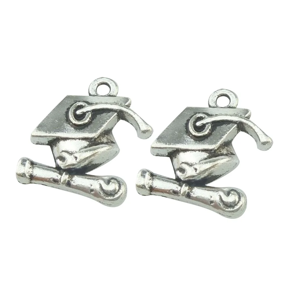 

40 шт., выпускная шапка, подвески из сплава, полированные подвески для DIY браслета, ожерелья, изготовления ювелирных изделий, подарок на выпускной, кулон