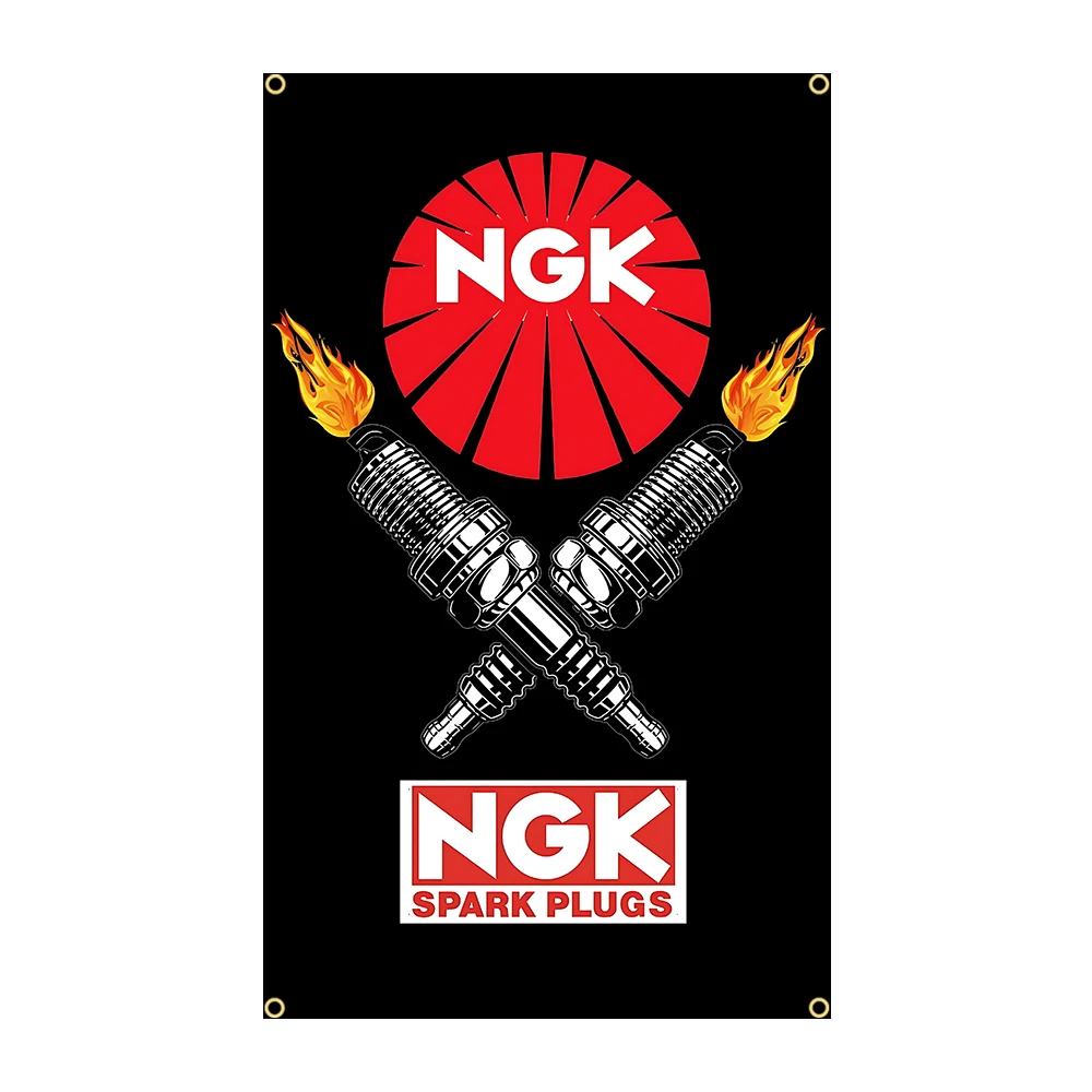 NGKS-Flagge, Polyester, bedruckt, Rennwagen, 60 x 90 cm/90 x 150 cm, Banner für Dekorationen, Auto-Enthusiasten-Flagge, Garagendekoration