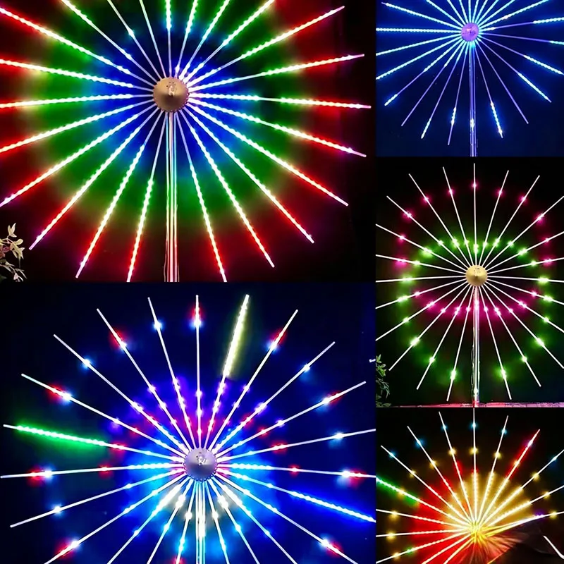 Outdoor Programmable Two‑Sided Firework Display Lamp 2026, Anti‑Rain Anti‑Sun LED Light for Garden Holiday Festive Occasion Deco