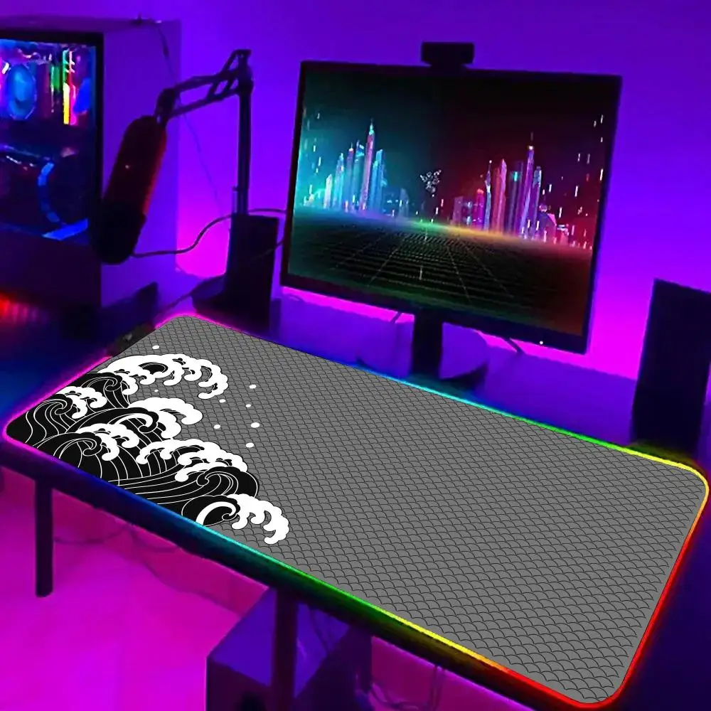 

Лидер продаж, коврик для мыши RGB для ноутбука серии Wave, ковер для ПК, геймера, компьютерная клавиатура, настольный коврик, противоскользящий коврик для мыши, игровые аксессуары