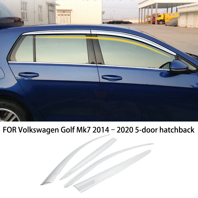 

FIT For Volkswagen Golf Mk7 2014–2020 5-door hatchback ABS waterproof Door Window Visor Vent Shades Sun Rain Guard 4pcs