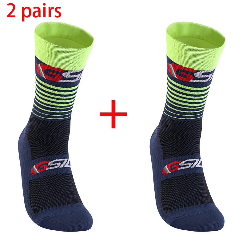 2 Pairs New Cycling Socks Bike Nurse Compression Road Bike Running Mtb Knee-high Outdoor Sports Racing Sport Socks High Quality