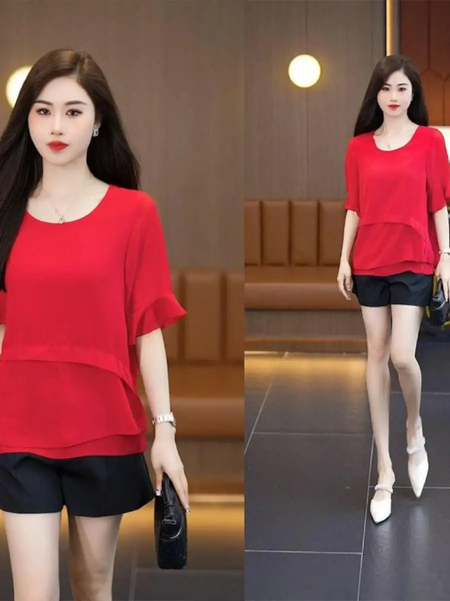 camisa-de-verao-solta-para-gestantes-manga-curta-versao-coreana-cor-pura-com-bolso-e-lenco-moda-maternidade-tendencia