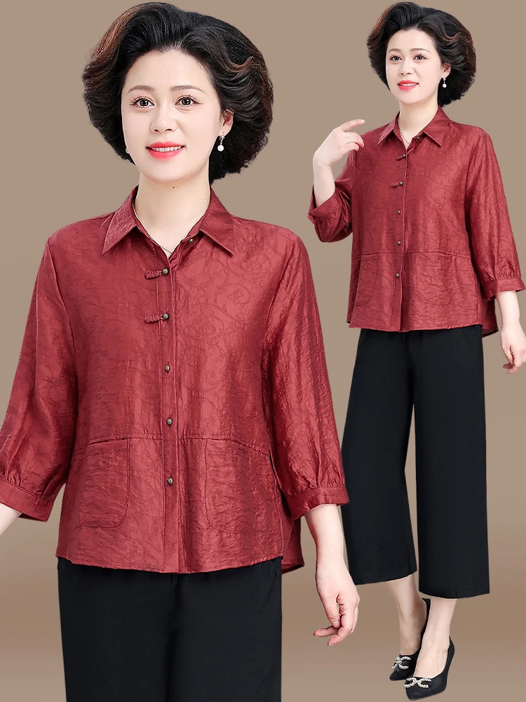 

Summer Outfit Set Cotton Linen Women's irt Svel Ne Thin Material Two-Piece Set Faionable Loose Sle for Mid...